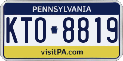 PA license plate KTO8819