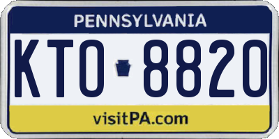 PA license plate KTO8820
