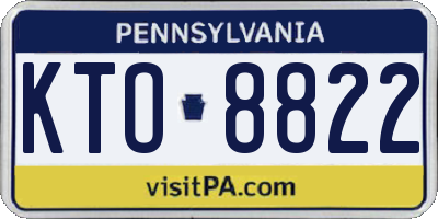 PA license plate KTO8822