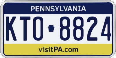 PA license plate KTO8824