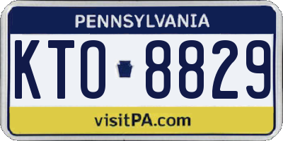 PA license plate KTO8829