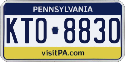 PA license plate KTO8830