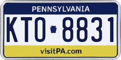 PA license plate KTO8831