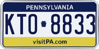 PA license plate KTO8833