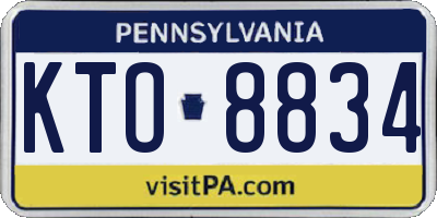 PA license plate KTO8834