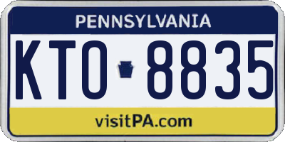 PA license plate KTO8835