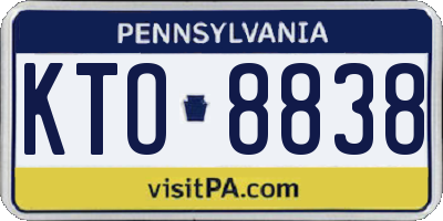 PA license plate KTO8838