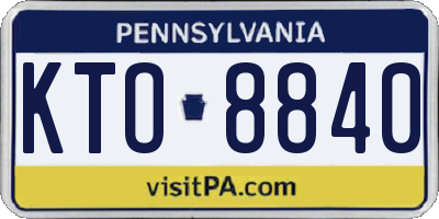 PA license plate KTO8840