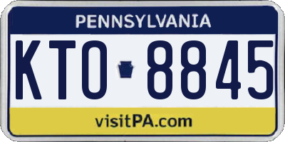 PA license plate KTO8845