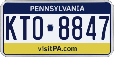 PA license plate KTO8847