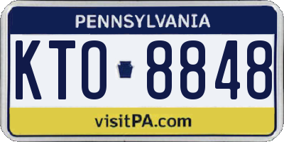 PA license plate KTO8848