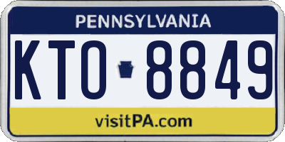 PA license plate KTO8849