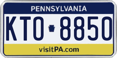 PA license plate KTO8850