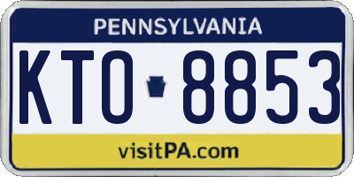 PA license plate KTO8853