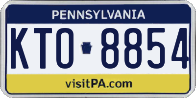 PA license plate KTO8854