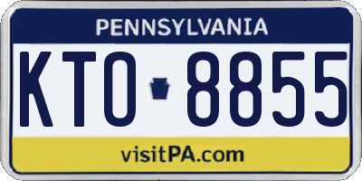 PA license plate KTO8855