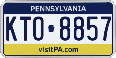 PA license plate KTO8857