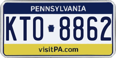 PA license plate KTO8862