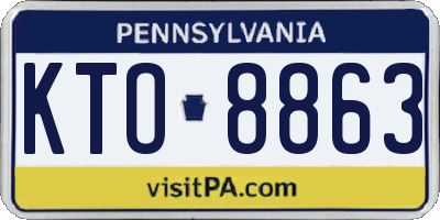 PA license plate KTO8863