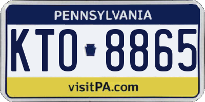 PA license plate KTO8865