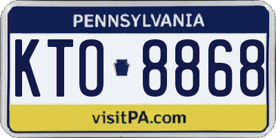 PA license plate KTO8868