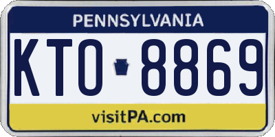 PA license plate KTO8869