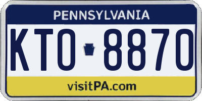 PA license plate KTO8870
