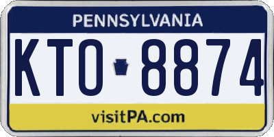 PA license plate KTO8874
