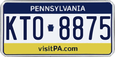 PA license plate KTO8875