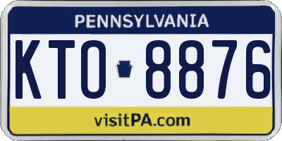 PA license plate KTO8876