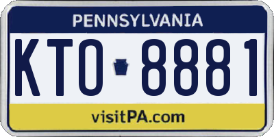 PA license plate KTO8881
