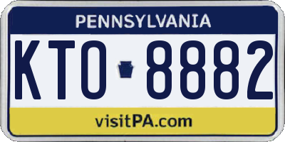PA license plate KTO8882
