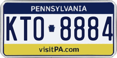 PA license plate KTO8884