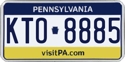 PA license plate KTO8885