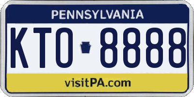 PA license plate KTO8888