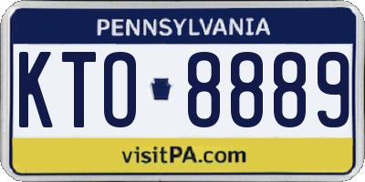 PA license plate KTO8889
