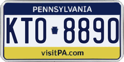 PA license plate KTO8890