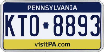 PA license plate KTO8893