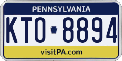 PA license plate KTO8894