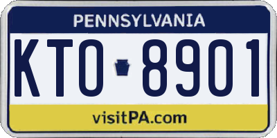 PA license plate KTO8901