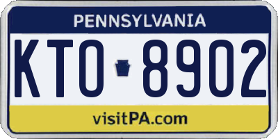 PA license plate KTO8902