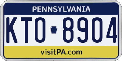PA license plate KTO8904