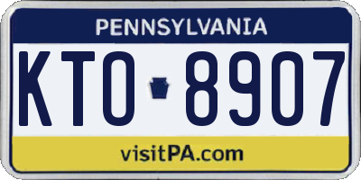 PA license plate KTO8907