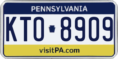 PA license plate KTO8909