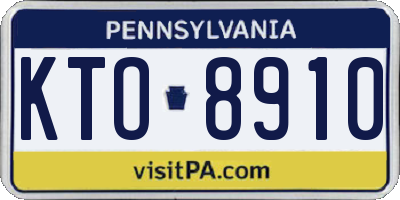 PA license plate KTO8910