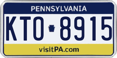 PA license plate KTO8915