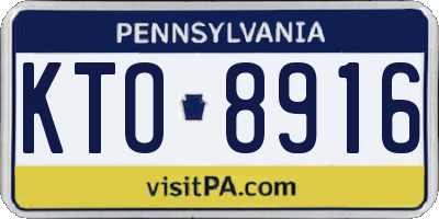 PA license plate KTO8916