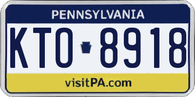 PA license plate KTO8918