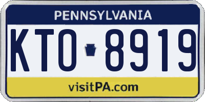 PA license plate KTO8919