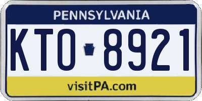 PA license plate KTO8921